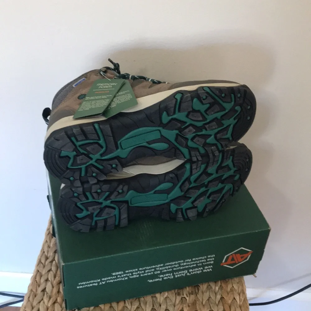 Khombu Men's 11 Brighton‎ Mid Hiking Boots Brown Teal Waterproof All Terrain NEW